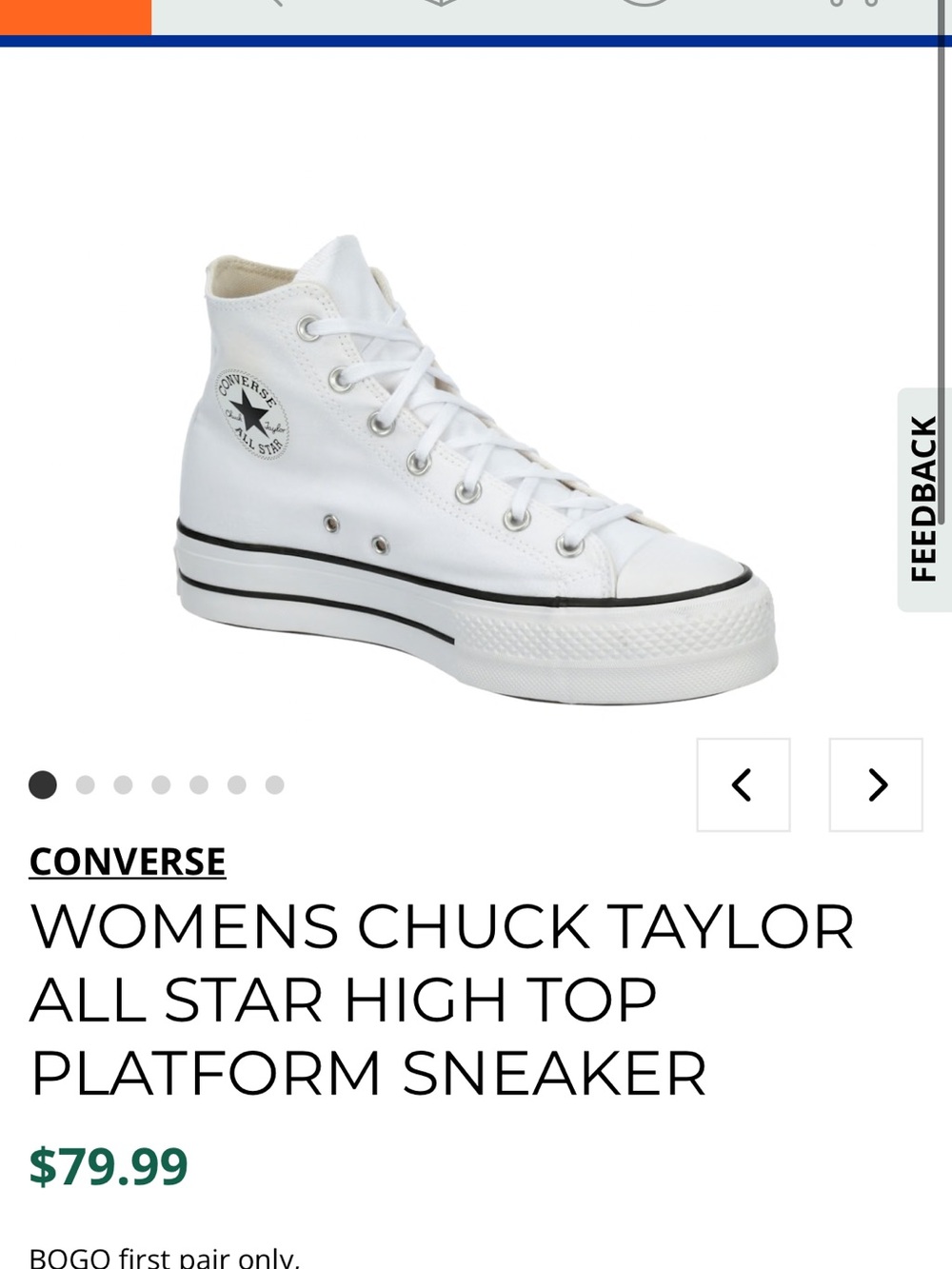 Converse White High Top Platform Sneakers